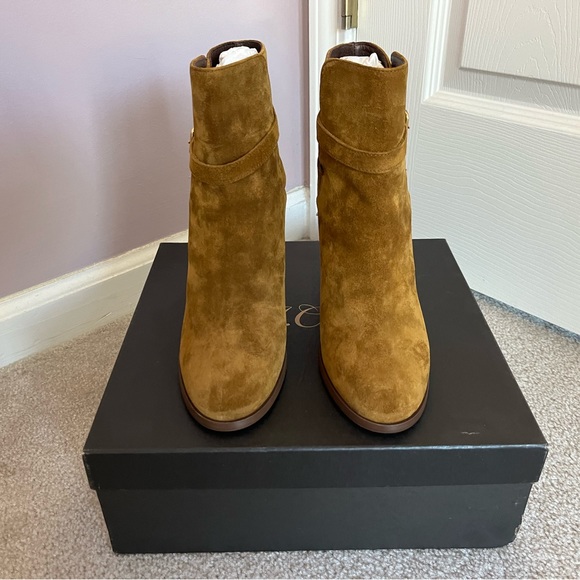 NWB J Crew Suede Ankle Boots with Wrap Around Buckle, size 8.5 - Picture 6 of 12